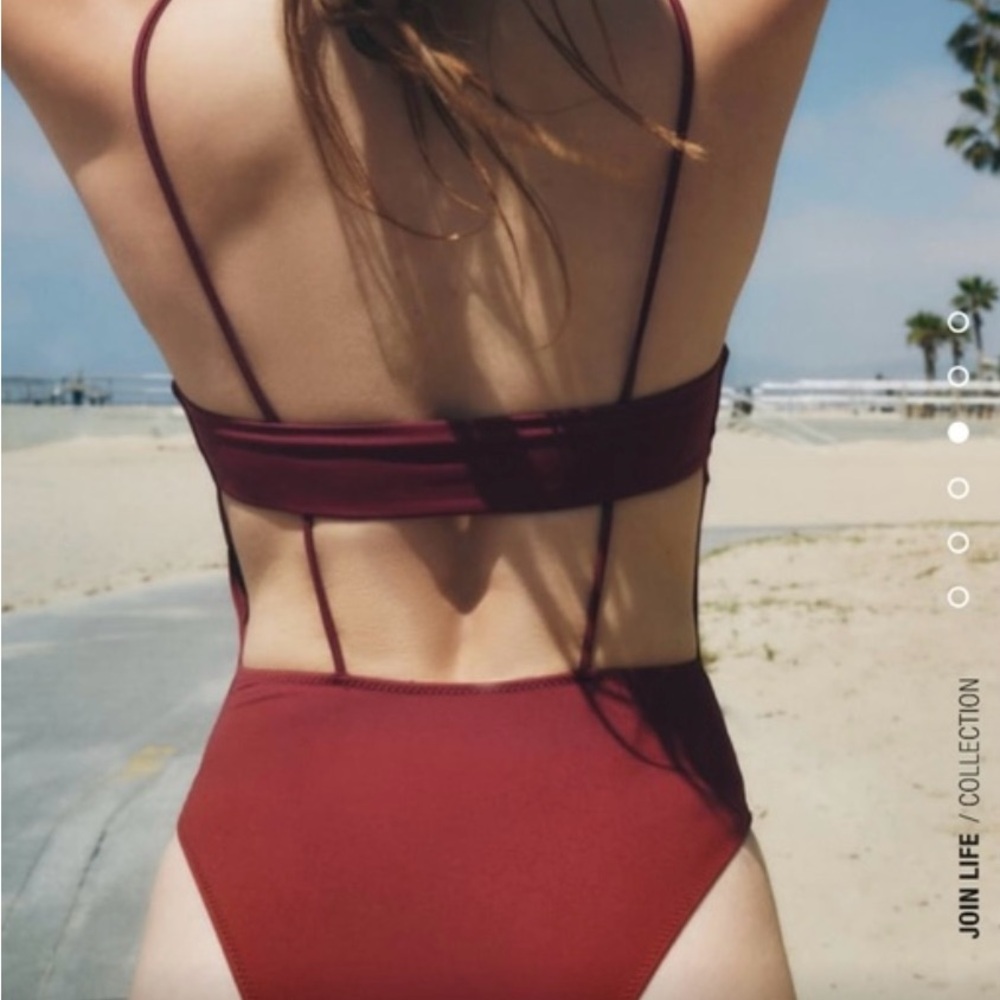 SOLD OUT ZARA one piece swimsuit w/intricate back. Worn once, cleaned well.